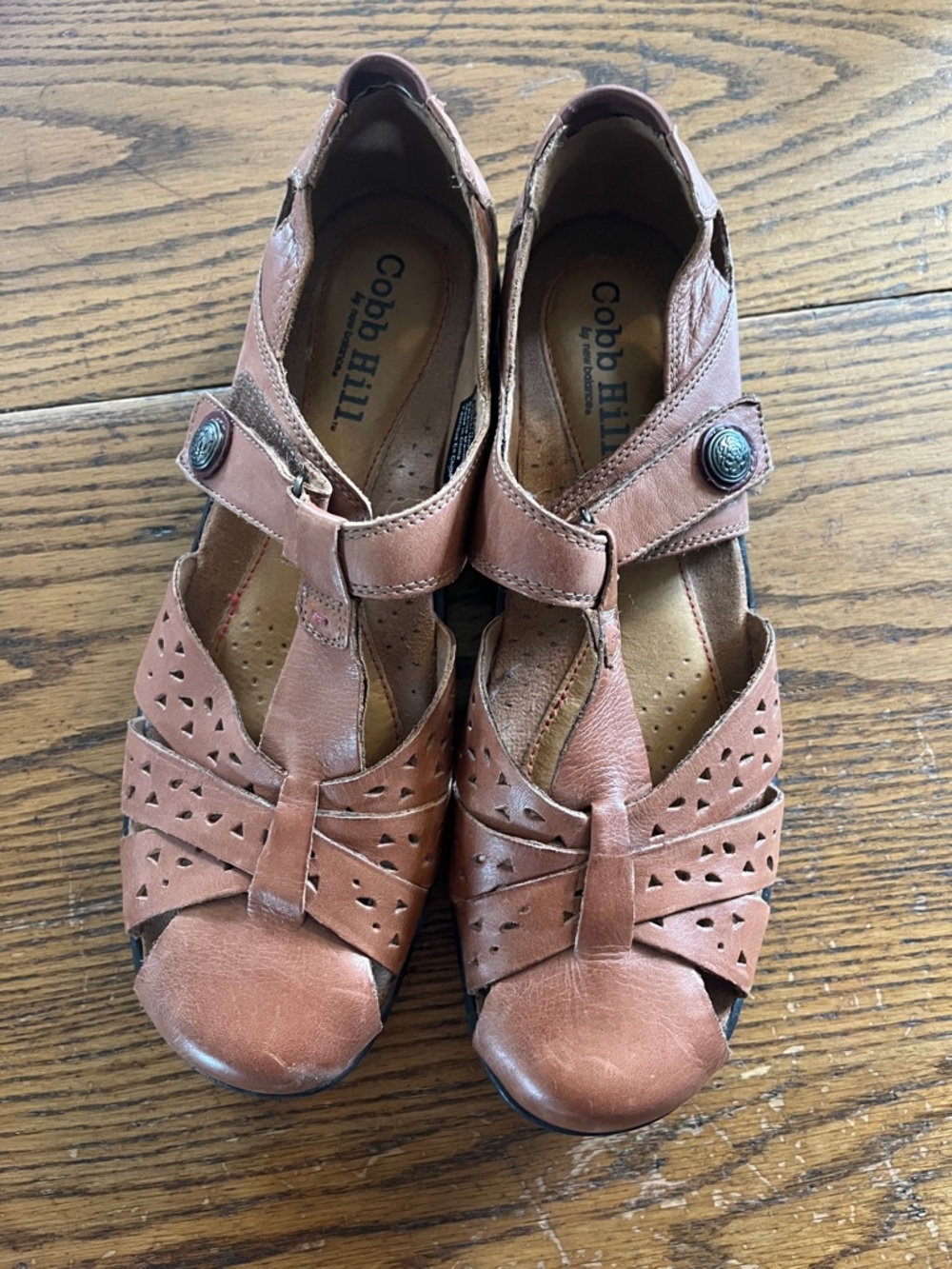 Cobb Hill  fisherman Brown Leather Mary Jane Sandals